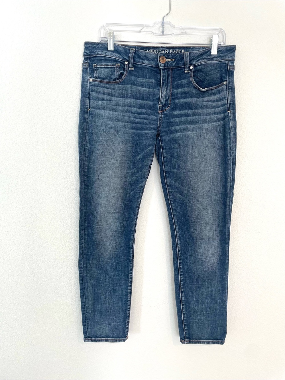 American Eagle Outfitters Skinny 10 Short Dark Blue Cropped Jeans
